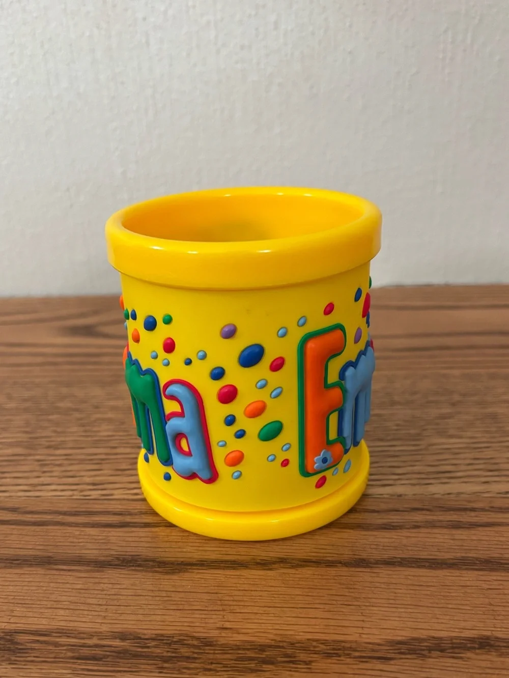 John Hinde 3D Name Mug Yellow Personalized Emma Silicone